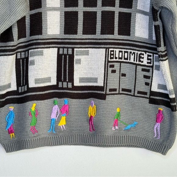 Vintage 80s Bloomingdale’s Next Generation Bloomies Storefront Pop Art Sweater M - Picture 3 of 11